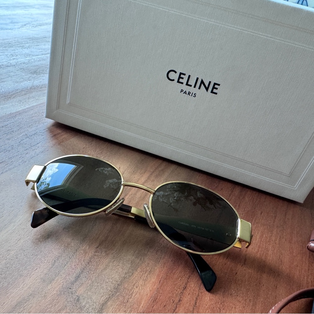 Celine TRIOMPHE Gold Sunglasses | Brand New!